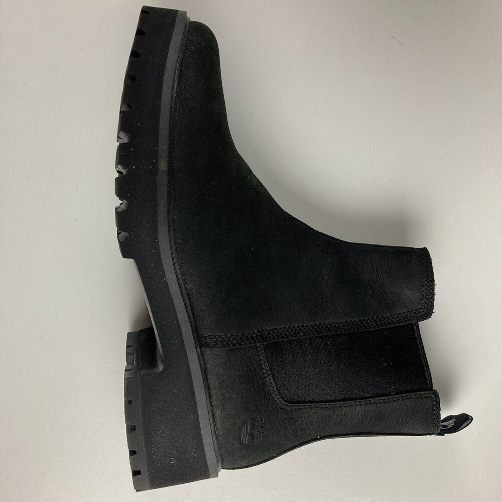 Timberland Courmayeur Valley Chelsea Boots Womens 8.5 Black Nubuck Lug Sole - Picture 7 of 11